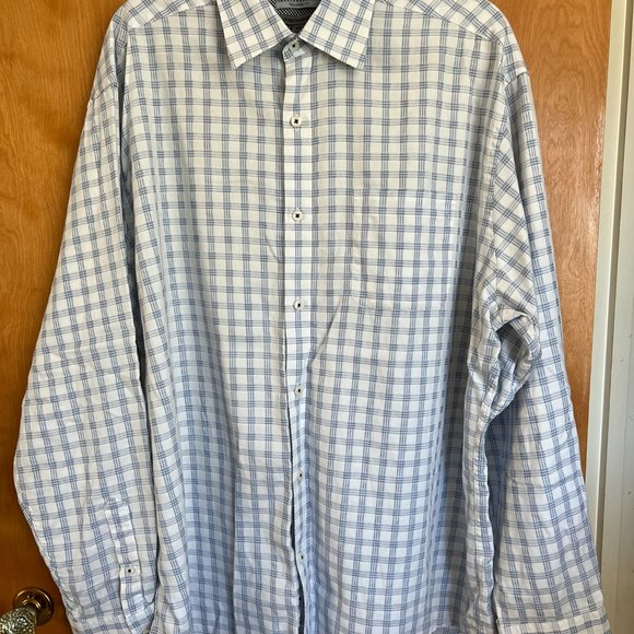 (2) Patterned Cotton Collared Shirts // Johnston & Murphy Men's Size XXL - Picture 6 of 13